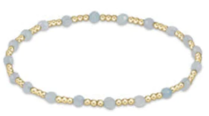 enewton Extends - Gold Sincerity Pattern 3mm Bead Bracelet - Aquamarine