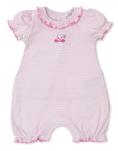 Golf cart playsuit pink stripe