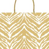 Gift Bag Go Wild Gold/White Large