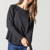 Long Sleeve Gusset Boatneck: Black
