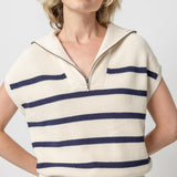 Half Zip Striped Sweater