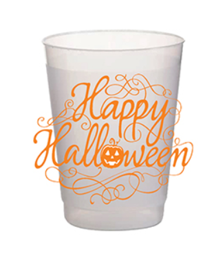 a cup of milk with orange text