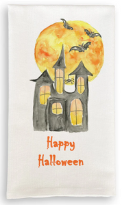 Haunted House with Happy Halloween Dish Towel D42