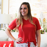 Highlands V-Neck Pocket Tee True Red