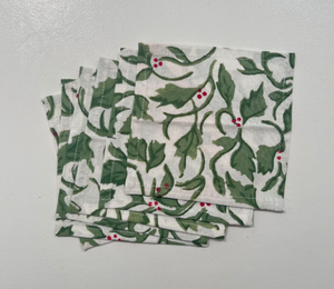 Holly Berry Cocktail Napkins Set of 6