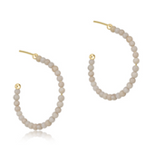 Beaded Gemstone 1.25" Post Hoop- 3mm Riverstone