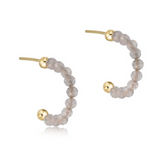 Beaded Gemstone 1" Post Hoop- 3mm Labradorite