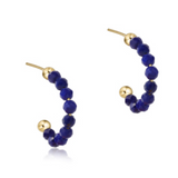 Beaded Gemstone 1" Post Hoop- 3mm Lapis