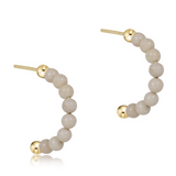 Beaded Gemstone 1" Post Hoop- 3mm Riverstone