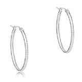 Oval Sterling 1" Hoop Textured