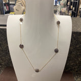 15" Choker- Admire Simplicity Chain Gold- Botswana Agate