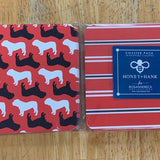 Square Coaster- Bulldogs with Red, White, and Black Stripes