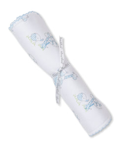 Gingham Jungle Light Blue Burp Cloth