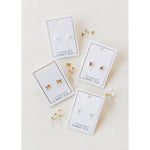 Screwback Stud Earrings - Clara Cross Gold Sparkle