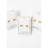 Screwback Stud Earrings - Sadie Bow Gold