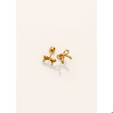 Screwback Stud Earrings - Sadie Bow Gold