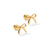Screwback Stud Earrings - Sadie Bow Gold