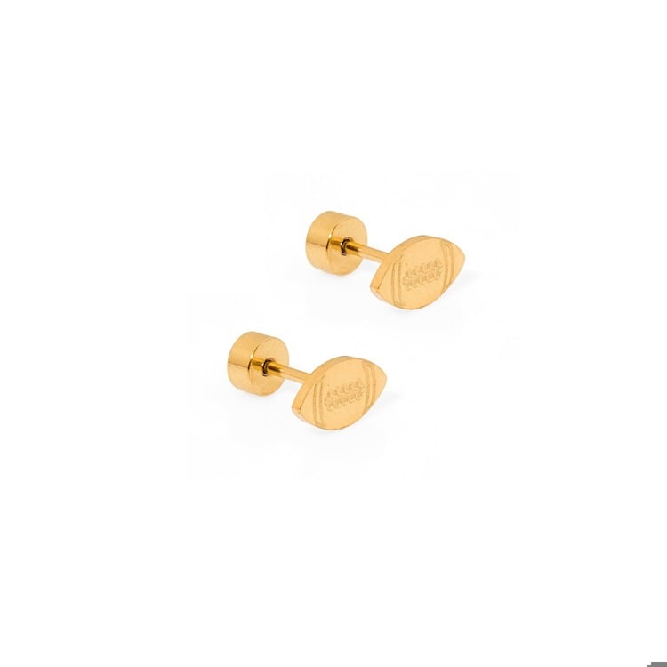 Screwback Stud Earrings - Football - EDC