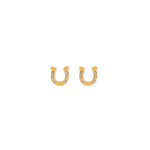 Screwback Stud Earrings - Horseshoe Gold