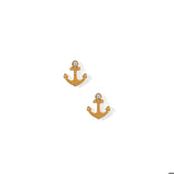 Screwback Stud Earrings - Anchor