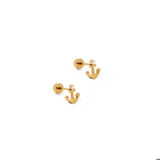 Screwback Stud Earrings - Anchor