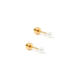 Screwback Stud Earrings - Payton Pearl White 3mm - EDC