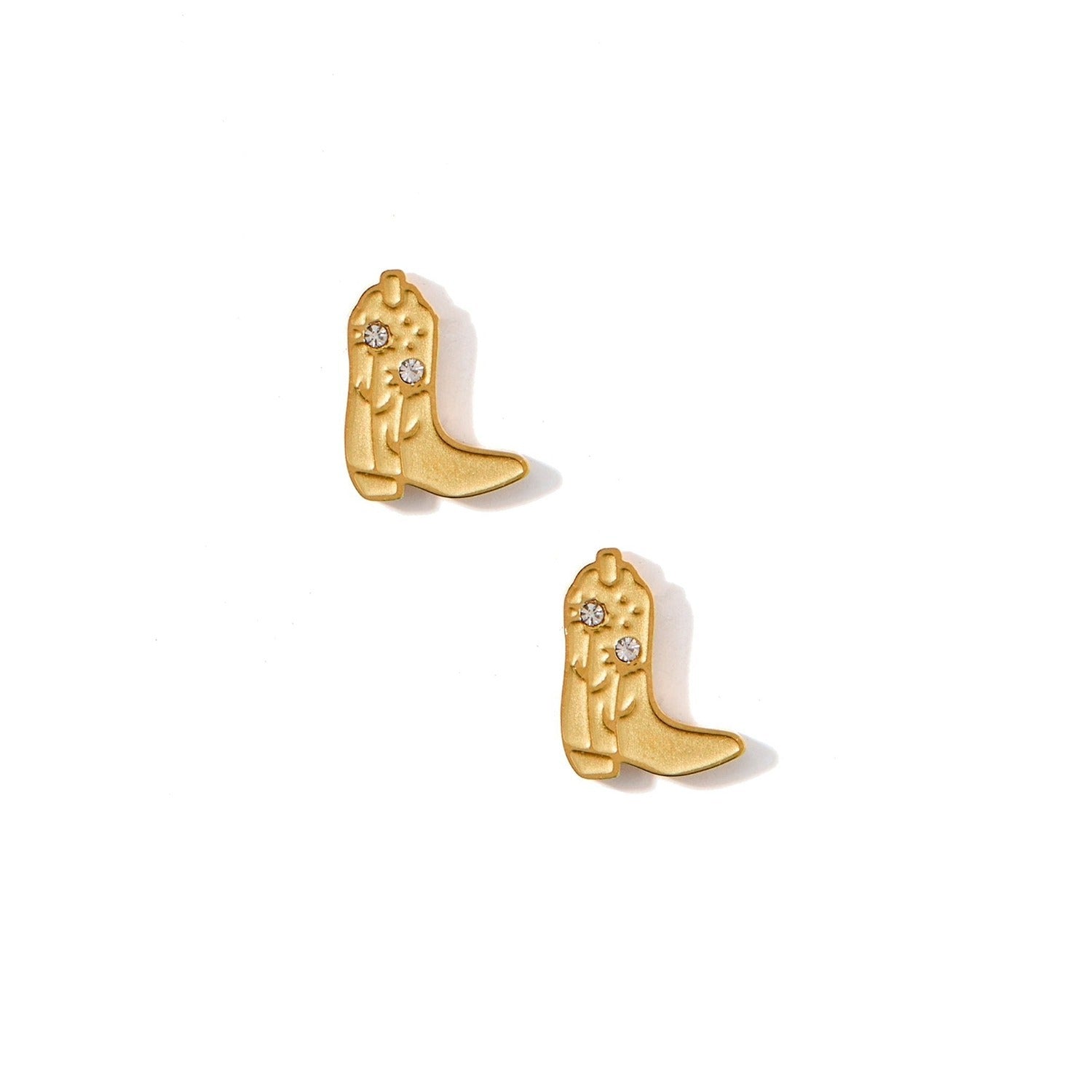 Screwback Stud Earrings - Daisy Cowgirl Boot Gold