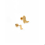 Screwback Stud Earrings - Daisy Cowgirl Boot Gold