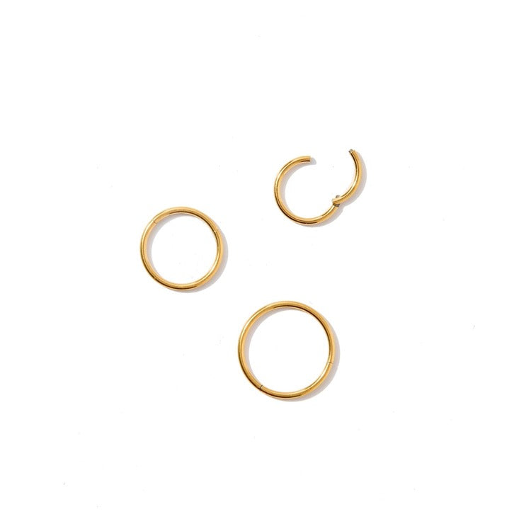 Huggie Infinity Hoop Earrings - Ava Gold 10mm
