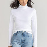 Longe Sleeve Turtleneck Tee White
