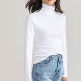 Longe Sleeve Turtleneck Tee White