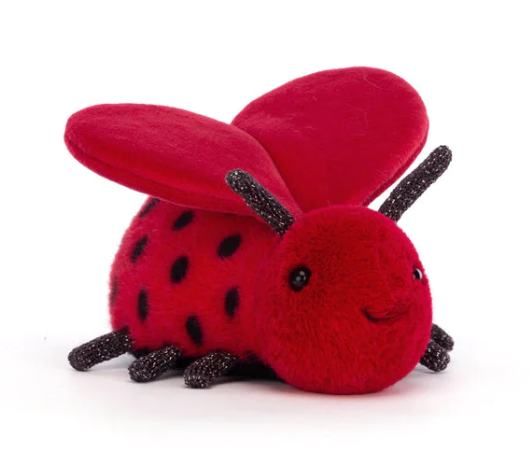 a red stuffed toy bug