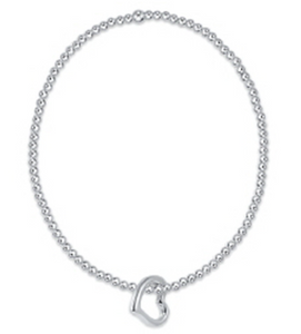 enewton Extends- Classic Sterling 2mm Bead Bracelet- Love Sterling Charm