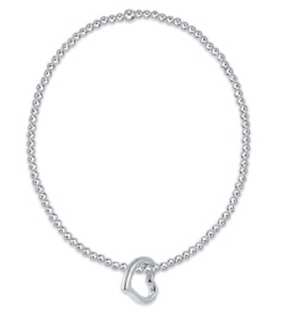 enewton Extends- Classic Sterling 2mm Bead Bracelet- Love Sterling Charm