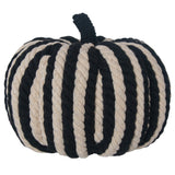 Handcrafted Black and Cream Stripe Pumpkin