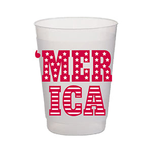 Frost Flex Cup- (Package of 8) 'Merica Red and White Stars & Stripes