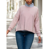 Frenchie Zip Side Crewneck - Mineral Pink