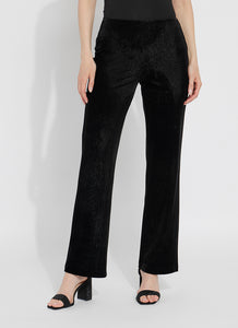 Metallic Foil Velvet Pant- Black