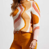 Mock Neck Sweater- Burnt Brandy