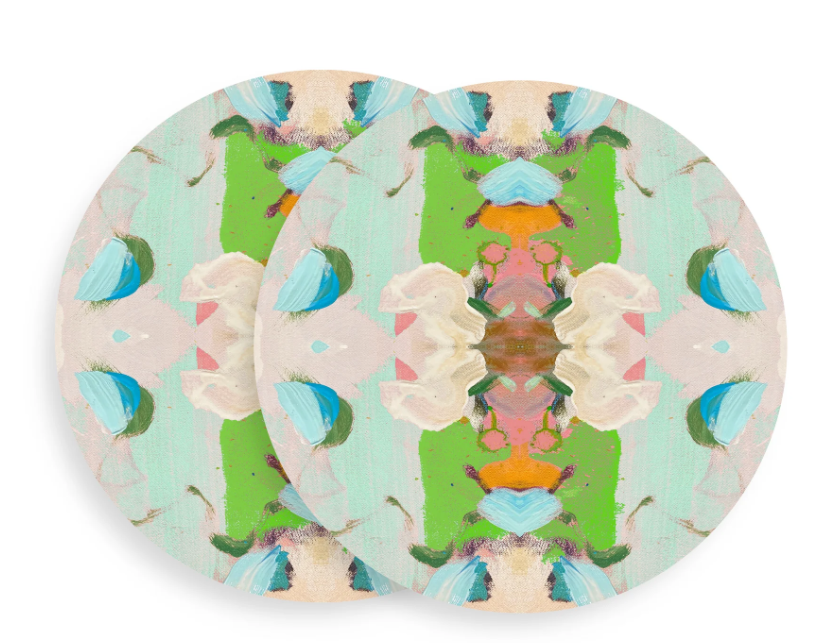 Monet's Garden Green Coaster Set