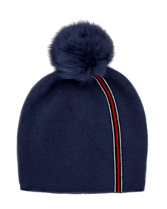 Navy Hat with Crystal Stripe- HT0104