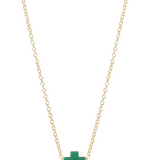 egirl 14" Necklace Gold- Signature Cross Emerald