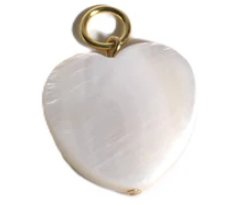 Pearl Heart Charm - Large