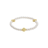Signature Cross 4mm Pearl Bracelet - Gold