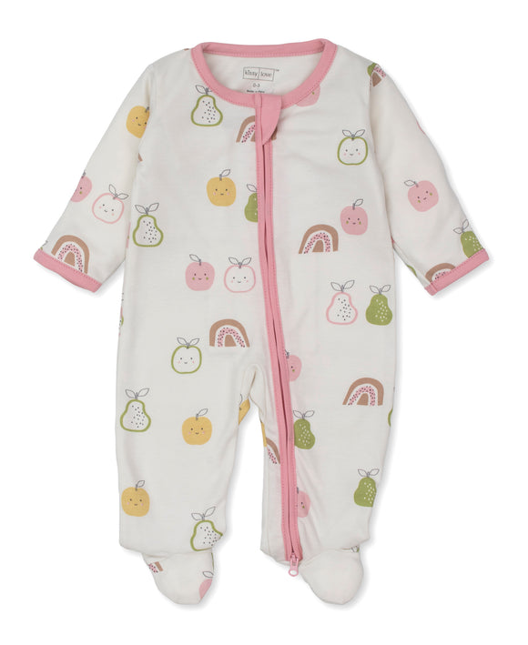 Pears and Rainbows Footie with Zip