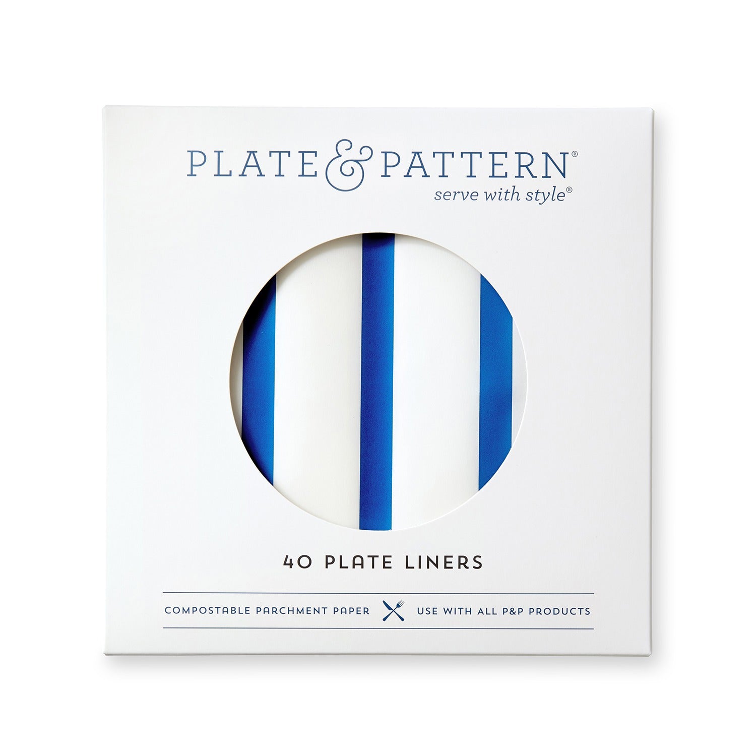 Bold Blue Stripes preformed plate liners
