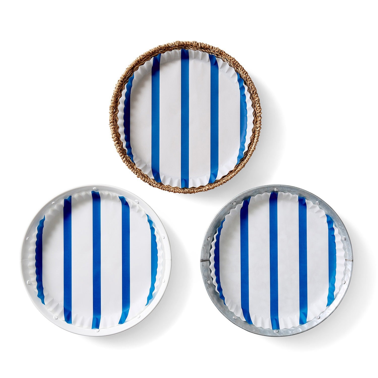 Bold Blue Stripes preformed plate liners