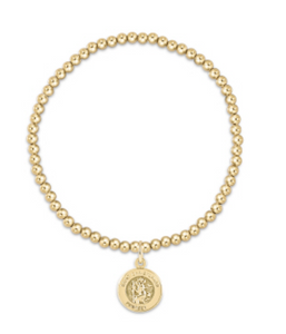 Classic Gold 3mm Bead Bracelet- Protection Gold Disc