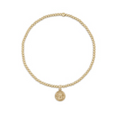 Classic Gold 2mm Bracelet - Protection Small Gold Disc