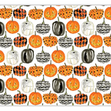 a pattern of pumpkins and jack-o-lantern